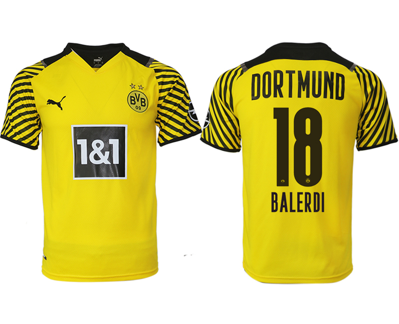 Men 2021-2022 Club Borussia Dortmund home yellow aaa version #18 Soccer Jersey